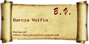 Barcza Vulfia névjegykártya